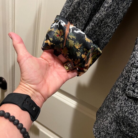 CAbi BLACK & WHITE EQUESTRIAN WOOL BLEND TWEED FOX HUNTER BLAZER SZ 8 - Picture 9 of 11